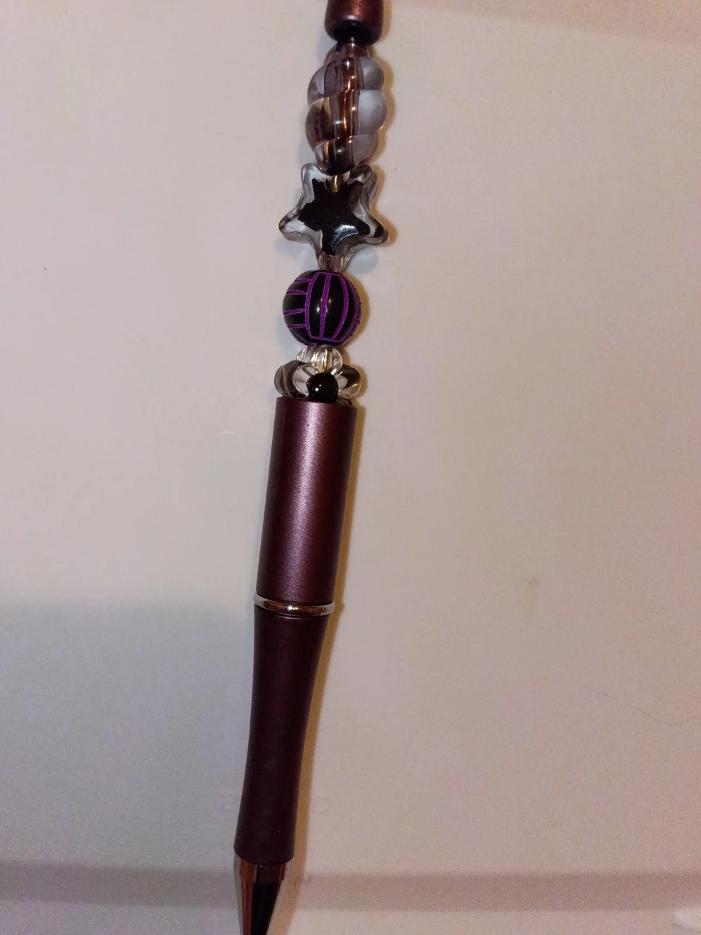 Purple Beaded Pendant Pen - Unbranded